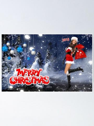 Sexy Santa S Helper Holding Bag With Gifts Merry Christmas
