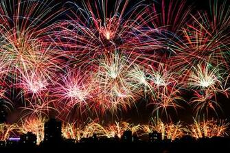 Awesome Fireworks At Night Image HD Wallpaper Widescreen