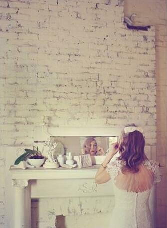 White Brick Fireplace Pictures Distressed Wallpaper