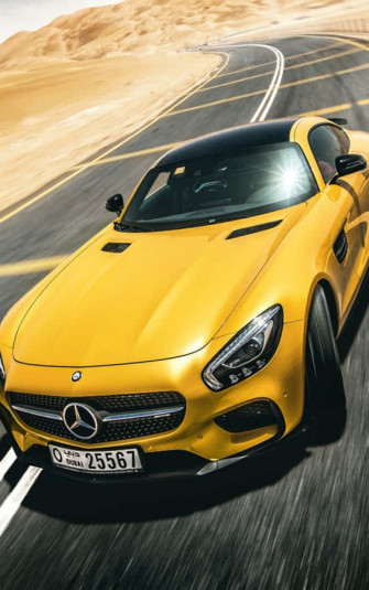 Yellow Luxury Mercedes Benz iPhone Wallpaper