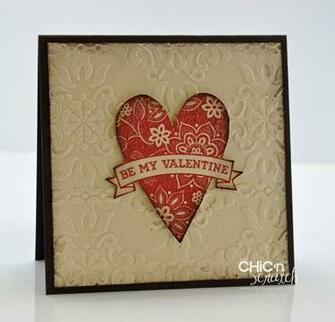 Made This Valentines Card Using The Vintage Wallpaper Embossing