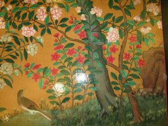 Lacquer Table With Antique Chinese Wallpaper Top At 1stdibs