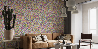 Abstract Handmade Lines And Stripes Spring Colors Wallpaper
