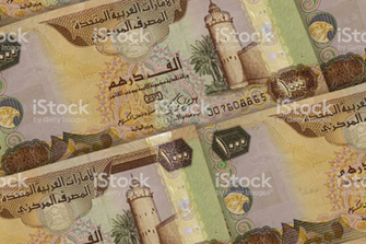 United Arab Emirates Currency Background Aed Pattern Dubai Abu