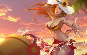 Wallpaper Sand Sea Beach Swimsuit Chest Water Girl Hat