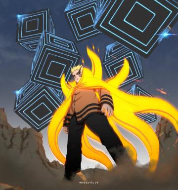 Kurahiidenn On Uzumaki Naruto Baryon Mode Colored
