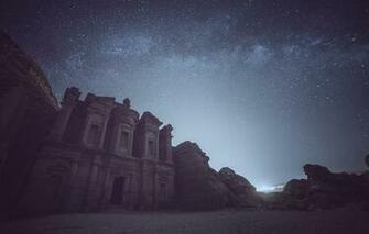 Petra Milky Way Space Stars Stone Mystery Jordan Wallpaper