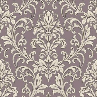 Purple Silver HD6951 Feathered Damask Wallpaper Textures