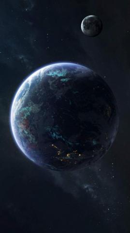 Earth And Moon iPhone Wallpaper Planets