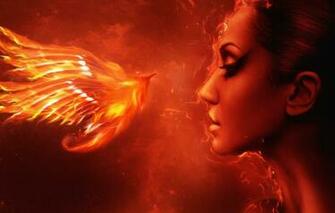 Wallpaper Flame Bird Girl Phoenix Image For Desktop Section