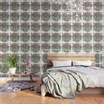 Anthropomorphic Flower Floral Plant Wallpaper By Etnousta Society6