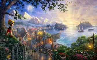 Pinocchio Disney Animated Movie Nature Wallpaper
