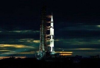 Wallpaper Apollo Rocket Spaceport Cloud Night Desktop