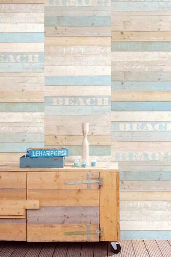 Chic Beach Wood Wallpaper Mural Gives Your Walls A Fresh Look