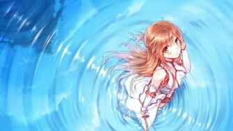 Asuna Blue Whirlpool Sword Art Online Wallpaper