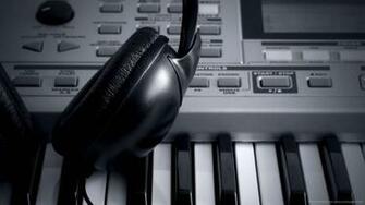 Digital Piano With Headphones Wallpaper