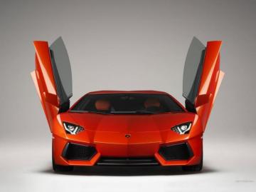 Red Lamborghini Aventador Front Open Doors Wallpaper