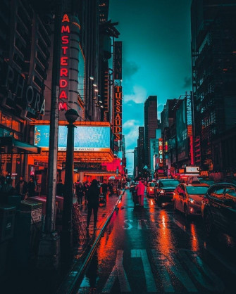 Night In The City Aesthetic Landscape Wallpaper