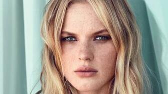Blonde Green Eyes Anne Vyalitsyna Freckles Face Women