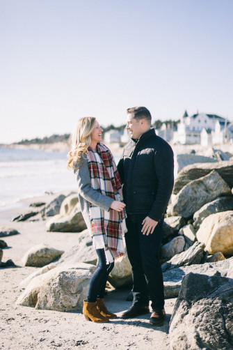 Higgins Beach Engagement Session Winter Photos On The