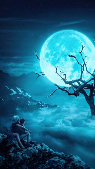 Galaxy Moon Wallpaper