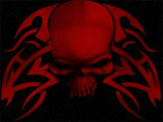 Tribal Skull Wallpaper Red By