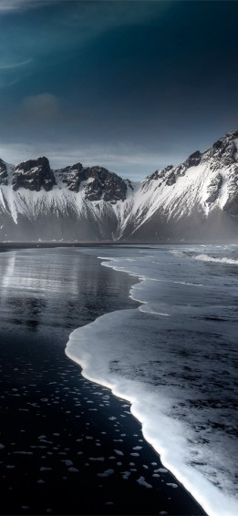 Hofn Austurland Snow Beach 4k Nature