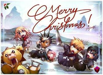 Kenpachi Inoue Orihime Christmas Anime Holiday Wallpaper