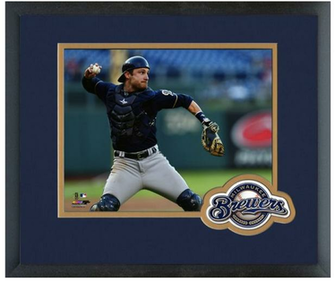 Jonathan Lucroy Milwaukee Brewers X Team Logo Matted
