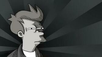 Futurama Fry Wallpaper Grayscale Monochrome