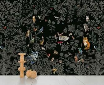 Nathalie Lete Black Forest Wallpaper From Domestic