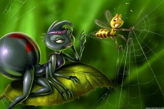 Spider And Bee 3d Wallpaper HD