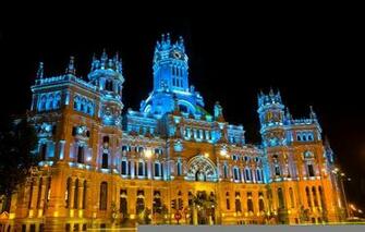 Wallpaper Madrid Spain Night Plaza De Cibeles
