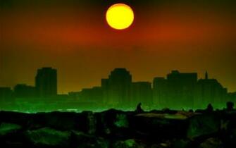 Radioactive City At Night