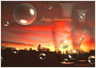 Bubbles In Happy Anniversary Wallpaper