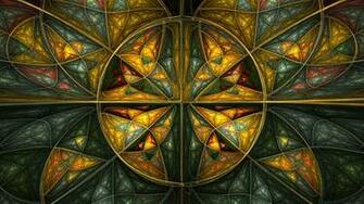 Stained Glass Fractal Colorful Wallpaper Desktop