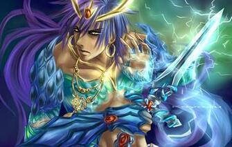 Wallpaper Weapons Magic Sword Anime Art Electricity Guy