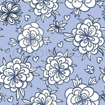 Nahtlose Doodle Floral Background Stock Vektor Colourbox