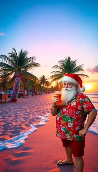 Christmas At The Beach Wallpaper