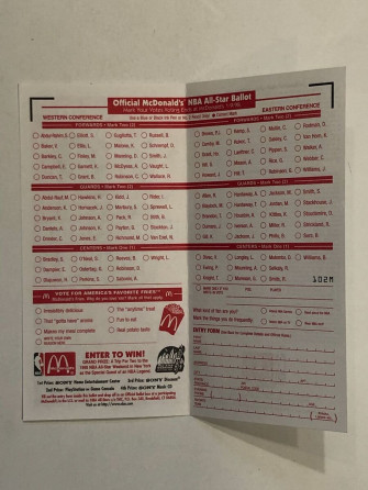Michael Jordan Kobe Bryant Vintage Nba All Star Game Ballot