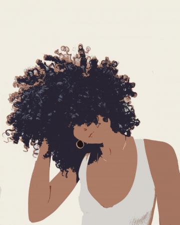 Curly Hair Cartoon Ideas In Black Girl Art Women