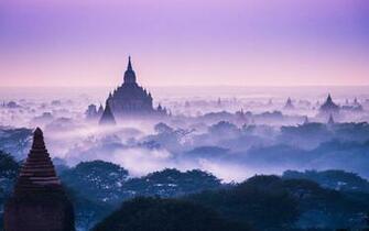 Nature Landscape Temple Mist Trees Asia Morning