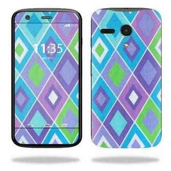 Skin Decal For Motorola Moto G Wrap Cover Sticker Skins Pastel Argyle