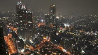 Wallpaper Japan Tokyo Night Lights City Top 4k