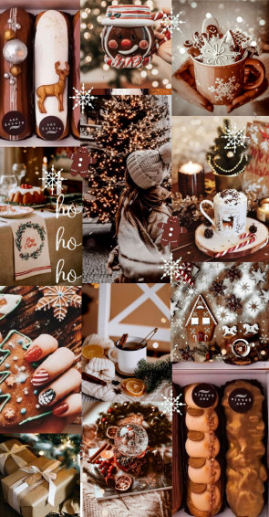 Christmas Collage Aesthetic Ideas Brown