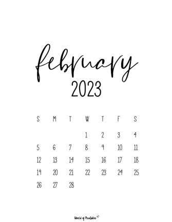 Printable February Calendars