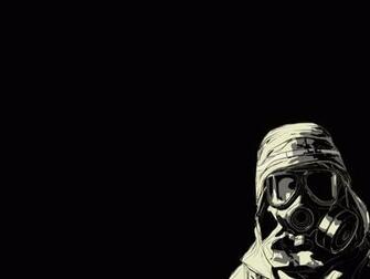Black White Grey Gas Masks Background Wallpaper Art