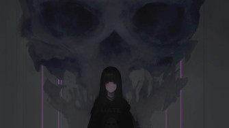 Anime Girl Purple Eyes Dark Skull Wallpaper Background Pling Artwork