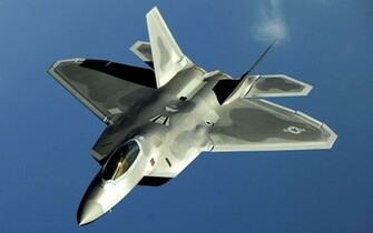 Us Air Force F22 Raptor On Blue Sky HD Wallpaper