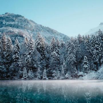 Switzerland Winter Reflection 5k iPad Pro Wallpaper